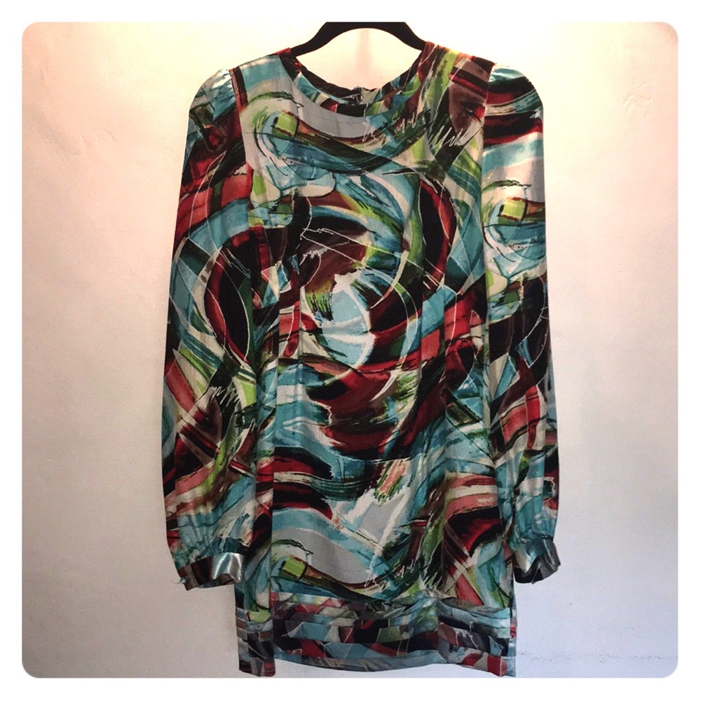Ali Ro long-sleeve print dress